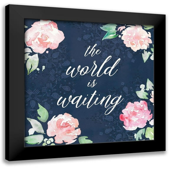 June, Dina 15x15 Black Modern Framed Museum Art Print Titled - Moroccan Bouquet IV