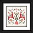 thumbnail image 1 of June, Dina 15x15 Black Ornate Wood Framed with Double Matting Museum Art Print Titled - Festive Season II, 1 of 4