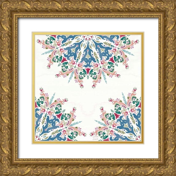 June, Dina 15x15 Gold Ornate Wood Framed with Double Matting Museum Art Print Titled - Bohemian Vibes Pattern VIIIA