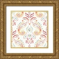 thumbnail image 1 of June, Dina 15x15 Gold Ornate Wood Framed with Double Matting Museum Art Print Titled - Winged Whisper Pattern IIIA, 1 of 4