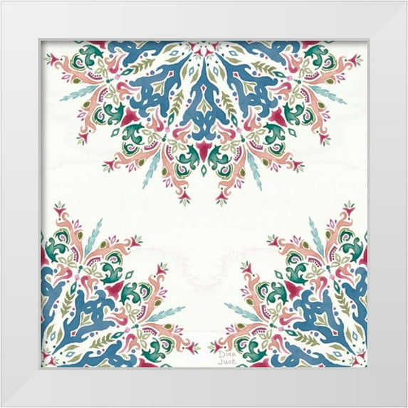 June, Dina 15x15 White Modern Wood Framed Museum Art Print Titled - Bohemian Vibes Pattern VIIIA