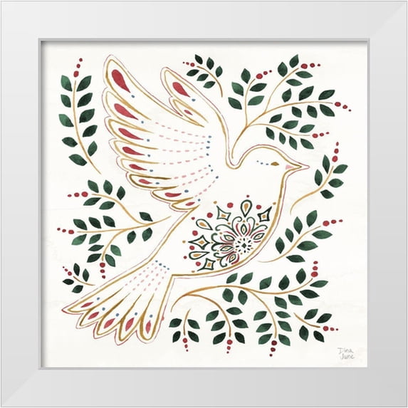 June, Dina 15x15 White Modern Wood Framed Museum Art Print Titled - Holiday Sparkle VIII