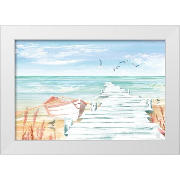 June, Dina 18x13 White Modern Wood Framed Museum Art Print Titled - Ocean Breeze I