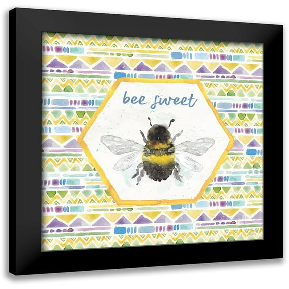 June, Dina 20x20 Black Modern Framed Museum Art Print Titled - Bee Harmony VI