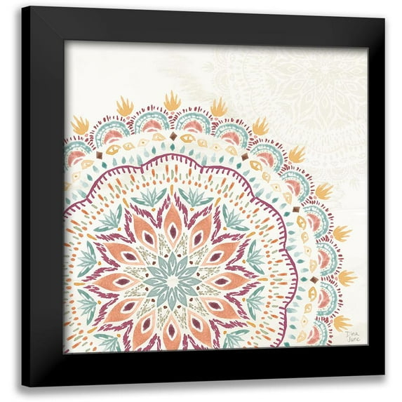 June, Dina 20x20 Black Modern Framed Museum Art Print Titled - Boho Garden VIII