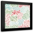 thumbnail image 1 of June, Dina 20x20 Black Modern Framed Museum Art Print Titled - Flowers and Feathers Pattern IIIA, 1 of 5