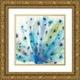 thumbnail image 1 of June, Dina 20x20 Gold Ornate Wood Framed with Double Matting Museum Art Print Titled - Peacock Glory V, 1 of 4
