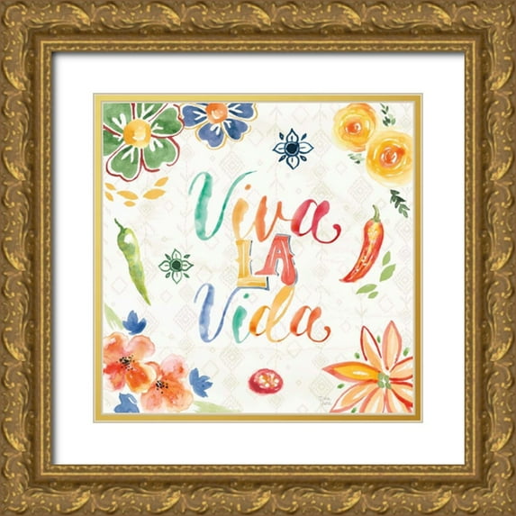 June, Dina 20x20 Gold Ornate Wood Framed with Double Matting Museum Art Print Titled - Sweet and Spicy V