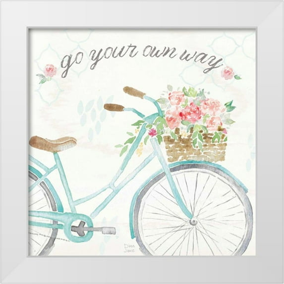 June, Dina 20x20 White Modern Wood Framed Museum Art Print Titled - Boho Ride II no Eiffel Tower