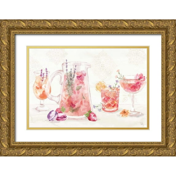 June, Dina 24x17 Gold Ornate Wood Framed with Double Matting Museum Art Print Titled - Classy Cocktails I