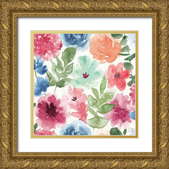June, Dina 26x26 Gold Ornate Wood Framed with Double Matting Museum Art Print Titled - Bohemian Vibes Pattern IA