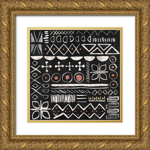 June, Dina 26x26 Gold Ornate Wood Framed with Double Matting Museum Art Print Titled - Kasbah Crush Pattern VB