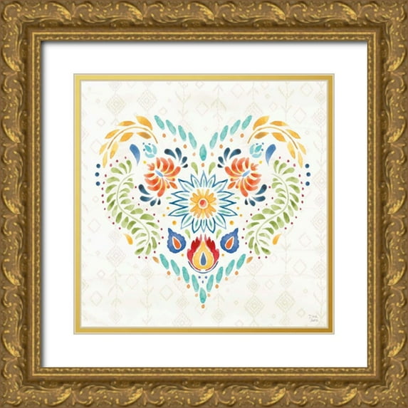 June, Dina 26x26 Gold Ornate Wood Framed with Double Matting Museum Art Print Titled - Sweet and Spicy XIV