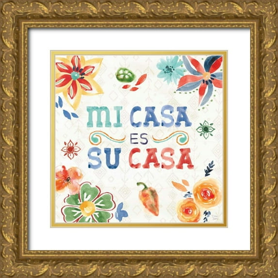 June, Dina 26x26 Gold Ornate Wood Framed with Double Matting Museum Art Print Titled - Sweet and Spicy XVIII