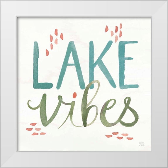 June, Dina 26x26 White Modern Wood Framed Museum Art Print Titled - Lake Love VIII