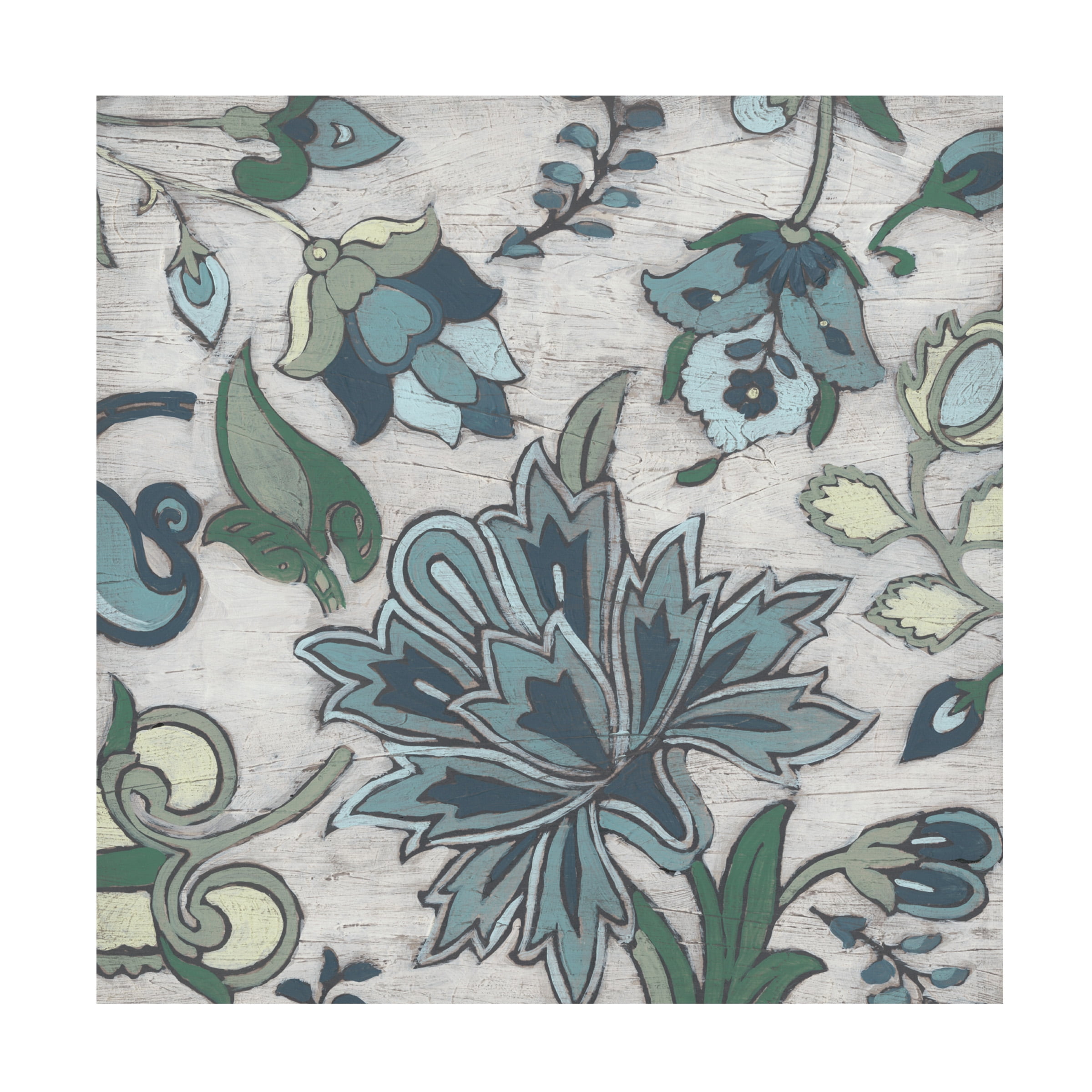 June Erica Vess 'Blue Garden Chintz II' Canvas Art