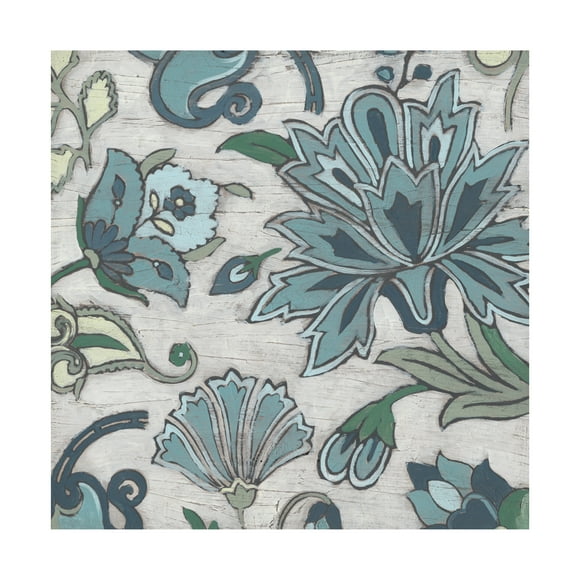 June Erica Vess 'Blue Garden Chintz IV' Canvas Art