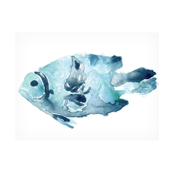 June Erica Vess 'Blue Ocean Fish II' Canvas Art