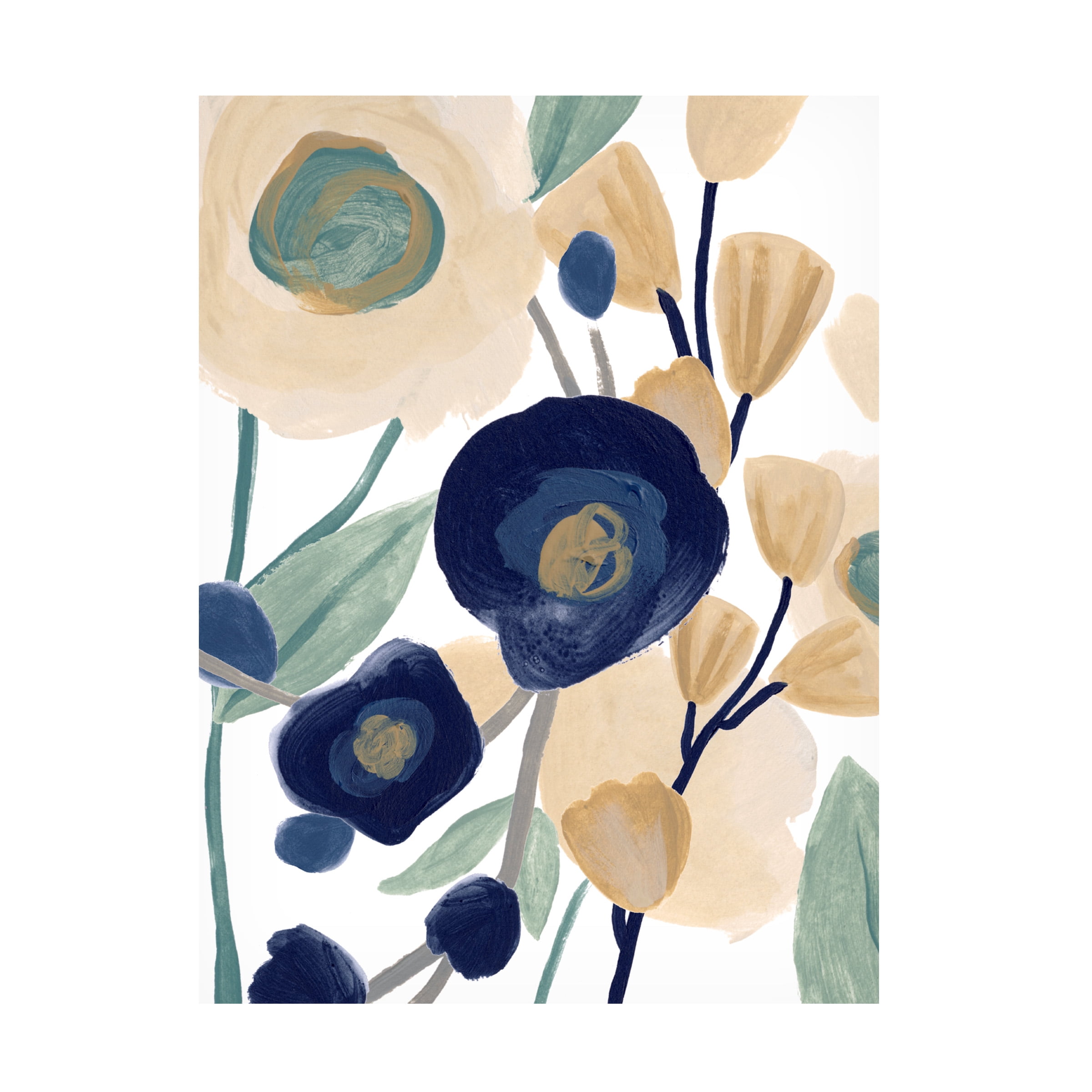 June Erica Vess 'Blue Poppy Cascade II' Canvas Art