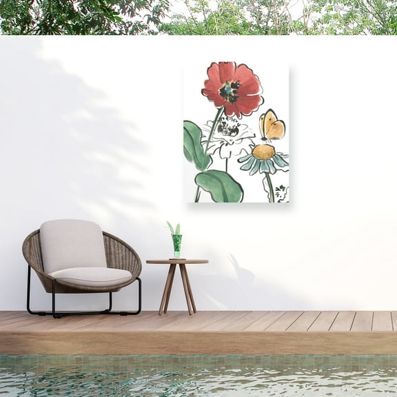 June Erica Vess 'Boho Florals II' Outdoor Canvas 32x22