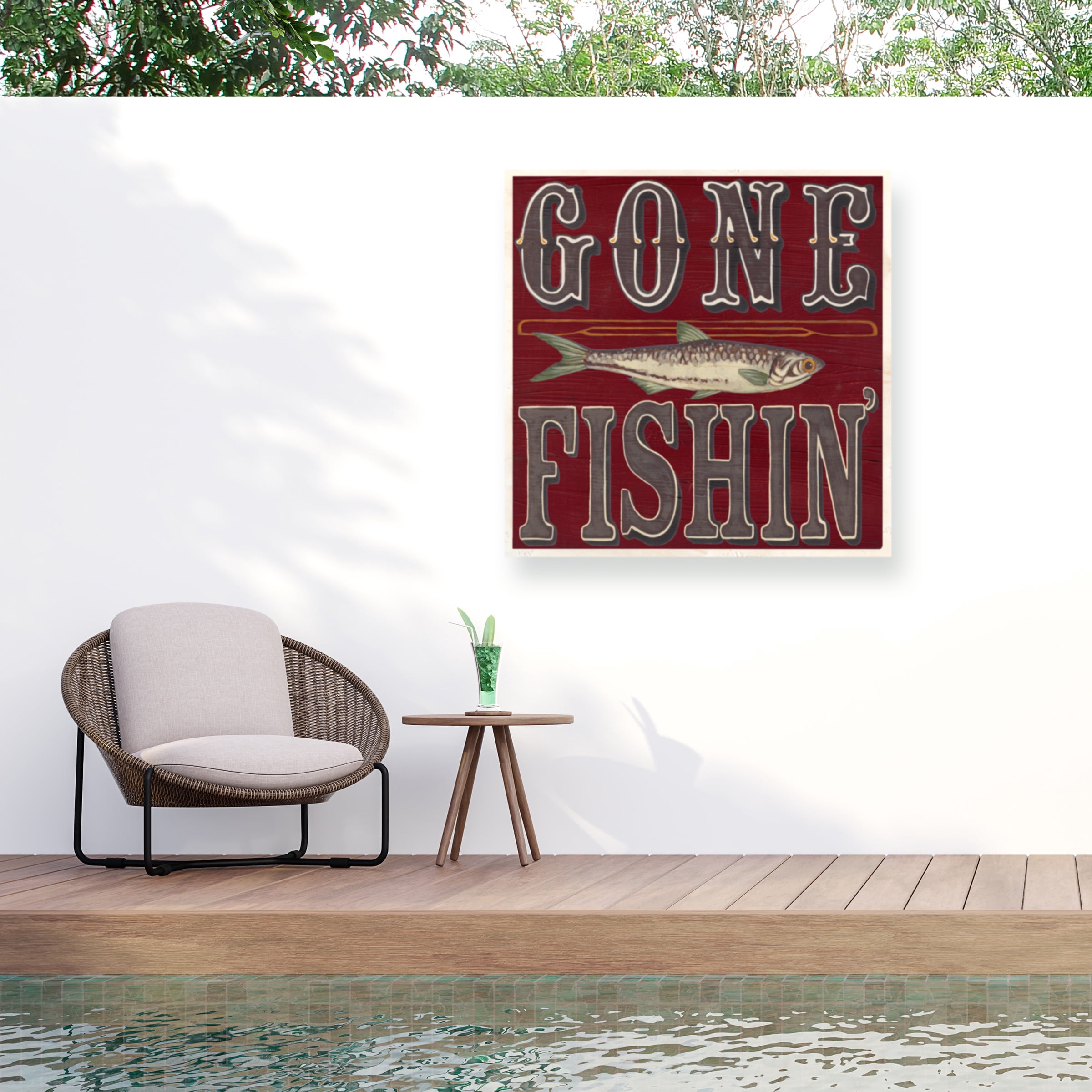 June Erica Vess 'Cabin Life V' Outdoor Canvas 18x18
