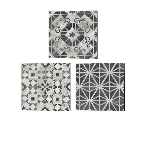 June Erica Vess 'Neutral Tile Collection' Canvas Art (Set of 3)