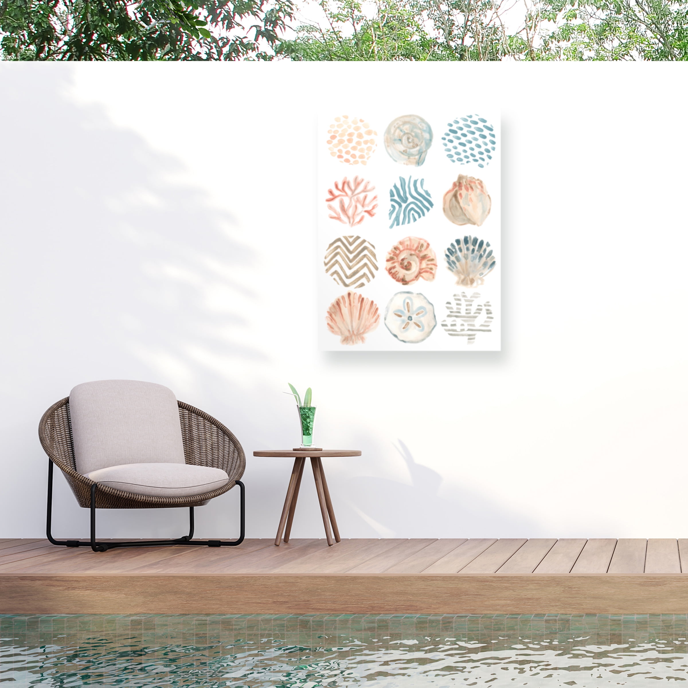 June Erica Vess 'Ocean Patterns II' Outdoor All-Weather Wall Decor