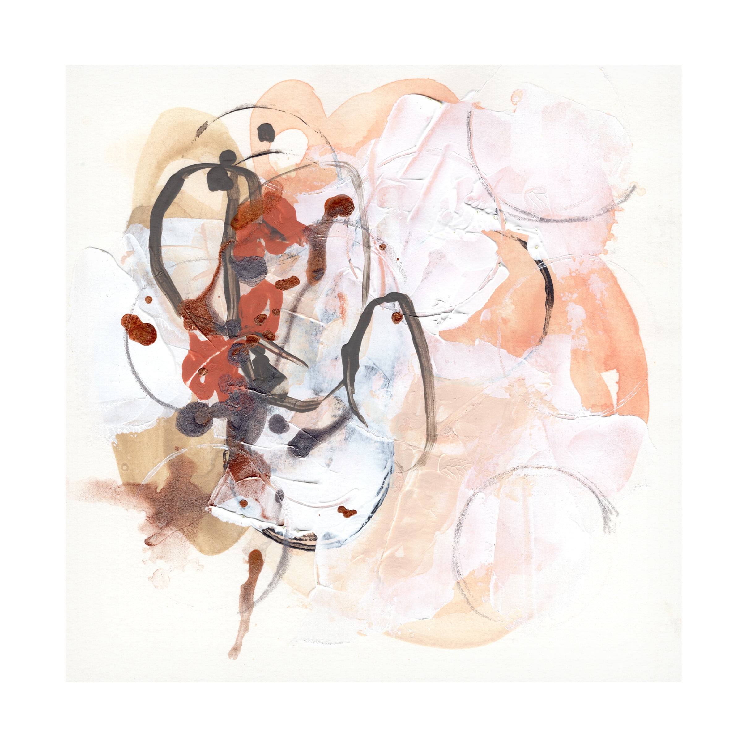 14" x 14" Abstract Multicolor Canvas Art