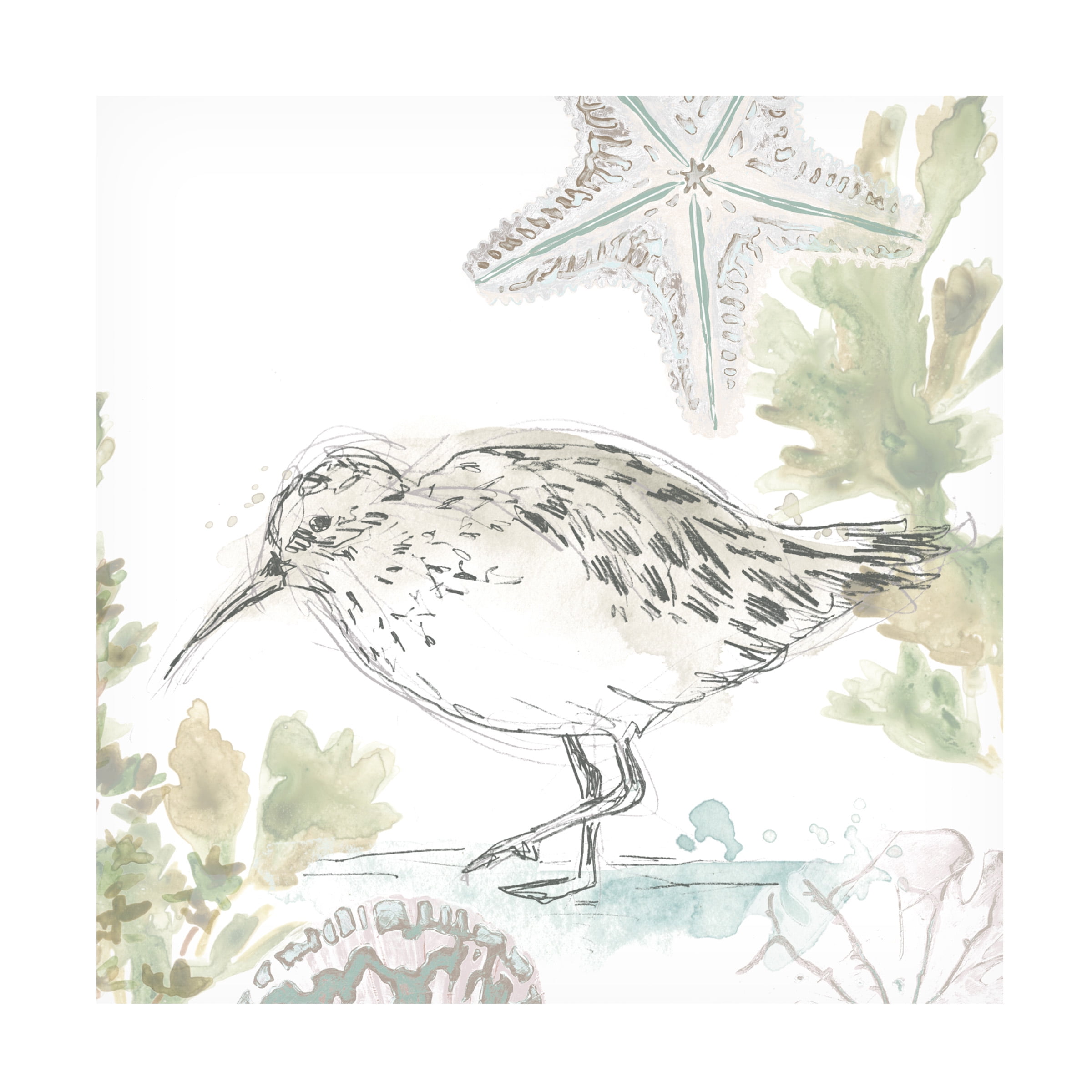June Erica Vess 'Seaside Sandpipers II' Canvas Art