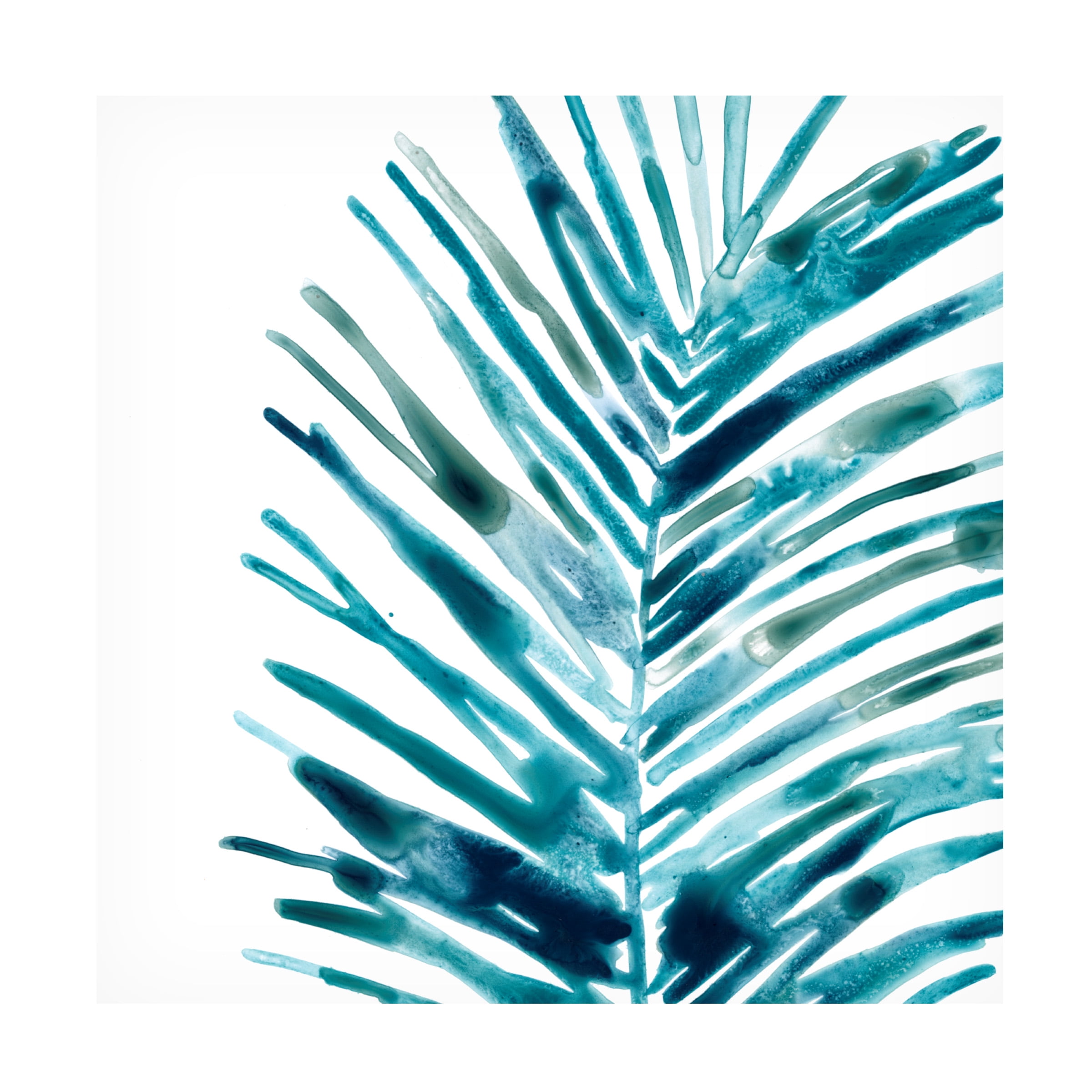 24" x 24" Teal and Blue Floral Canvas Art