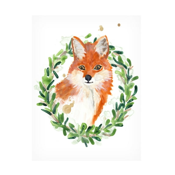 June Erica Vess 'Woodland Holiday Fox' Canvas Art