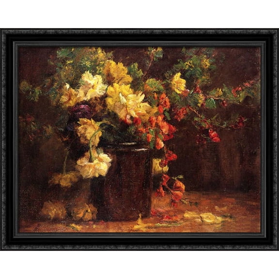 June Glory 36x28 Large Black Ornate Wood Framed Canvas Art by T. C. Steele