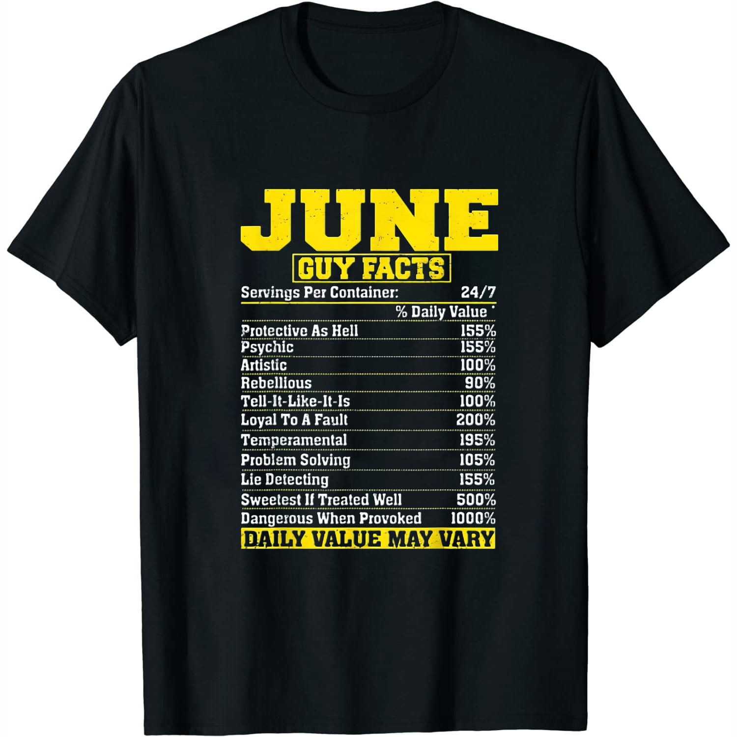 June Guy Nutrition Facts T-shirt Gemini Gifts - Walmart.com