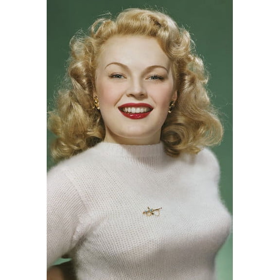 June Haver 1940's rich color photo sweater girl pin up 24x36 Poster