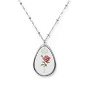 June Infinity Birth Month Flower Oval Necklace Dainty Jewelry Gift for Her