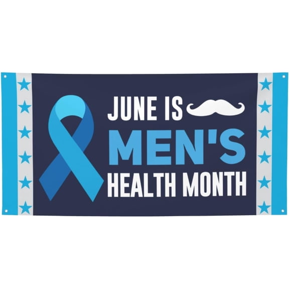 June Is Men'S Health Awareness Month Banner Sign 2x4 Ft National Mental Health Month Banner Flag With 4 Metal Eyelets