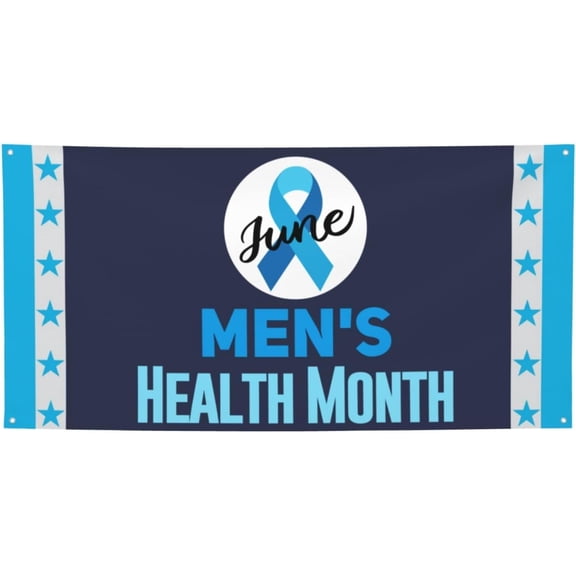 June Is Men'S Health Awareness Month Banner Sign 2x4 Ft National Mental Health Month Banner Flag With 4 Metal Eyelets