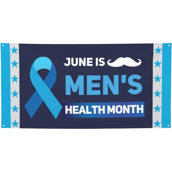 June Is Men'S Health Awareness Month Banner Sign 3x6 Ft National Mental Health Month Banner Flag With 4 Metal Eyelets