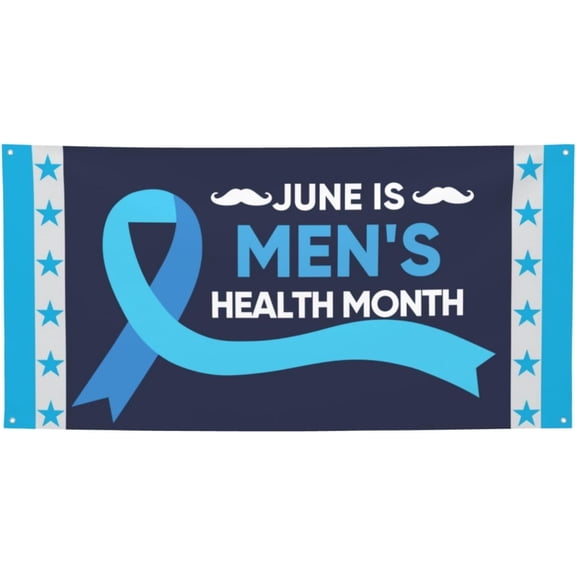 June Is Men'S Health Awareness Month Banner Sign 3x6 Ft National Mental Health Month Banner Flag With 4 Metal Eyelets