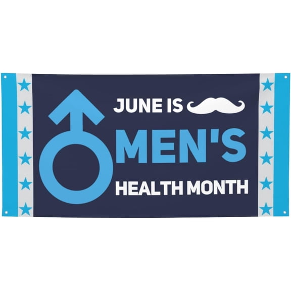 June Is Men'S Health Awareness Month Banner Sign 3x6 Ft National Mental Health Month Banner Flag With 4 Metal Eyelets