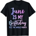 thumbnail image 1 of June Is My Birthday The Whole Month Funny June T-Shirt, 1 of 4