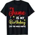 thumbnail image 1 of June Is My Birthday The Whole Month June Birthday Gifts T-Shirt, 1 of 4
