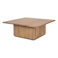 thumbnail image 1 of June Light Brown Wood w/ Fluting Square Coffee Table, 1 of 6
