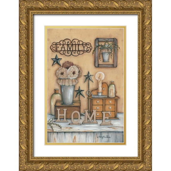 June, Mary Ann 23x32 Gold Ornate Wood Framed with Double Matting Museum Art Print Titled - Family