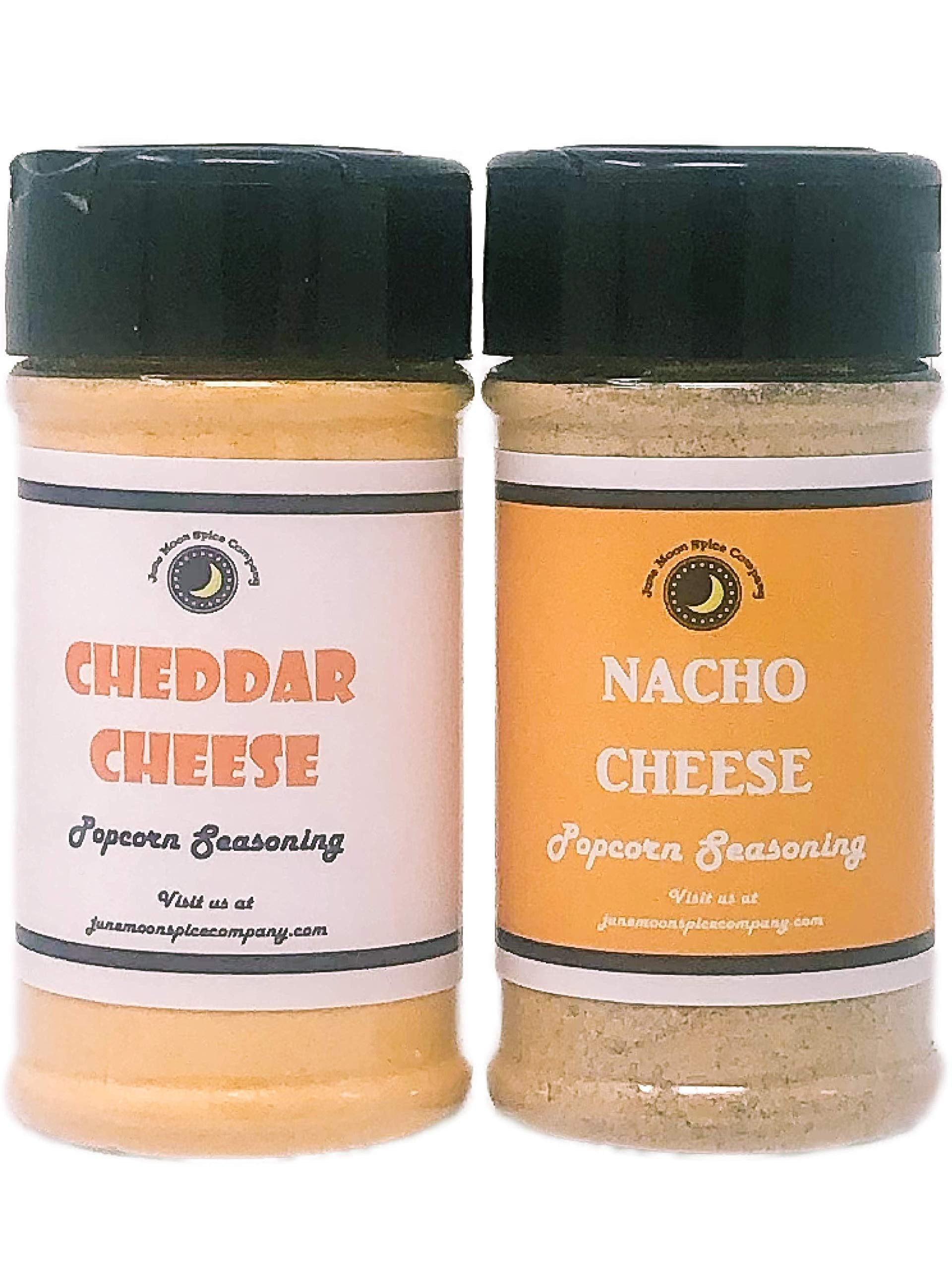June Moon Spice Company's Popcorn Seasoning, Cheddar Cheese and Nacho Cheddar, 2 Pack, 3.5 oz