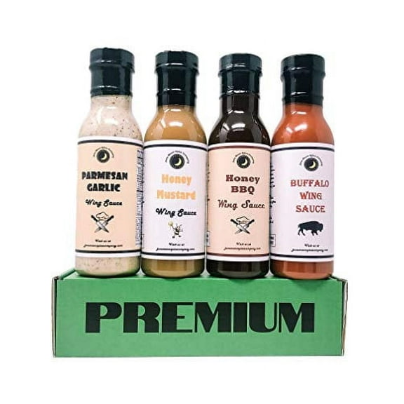 June Moon Spice Company's Chicken Wing Sauce Variety 4 Pack | 12 fl. oz. Flavor Lock Bottles
