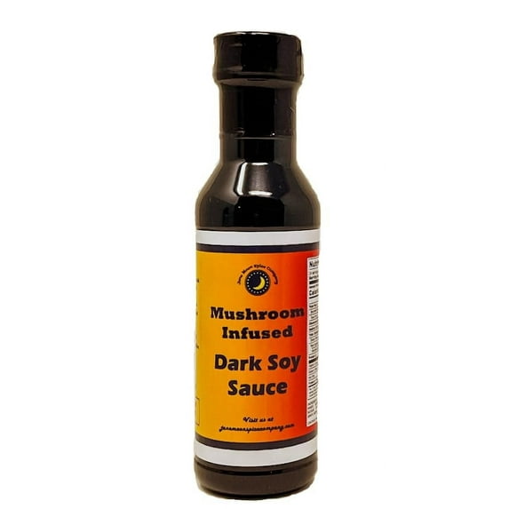 June Moon Spice Company's Mushroom Infused Double Black Soy Sauce | 12 fl. oz. Flavor Lock Bottle