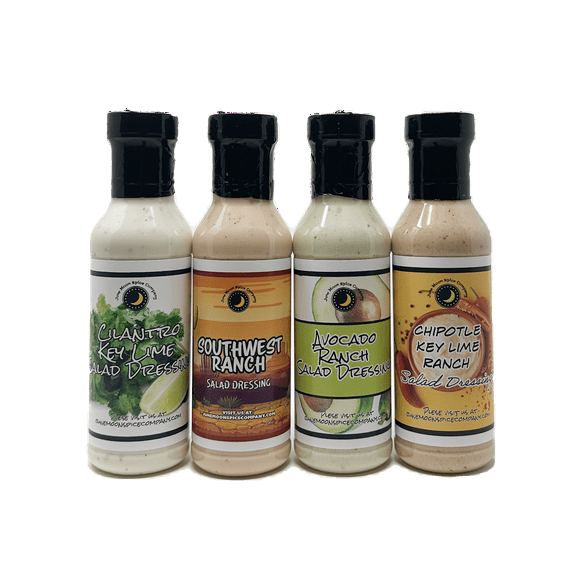 June Moon Spice Company's Salad Dressing 4 Pack | Avocado | Cilantro Key Lime | Sriracha | Chipotle Lime Ranch | 12 fl. oz. Bottles