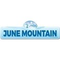 thumbnail image 1 of June Mountain Street Sign | Indoor/Outdoor | Skiing Skier Snowboarder Décor for Ski Lodge Cabin Mountian House | SignMission personalized gift, 1 of 5