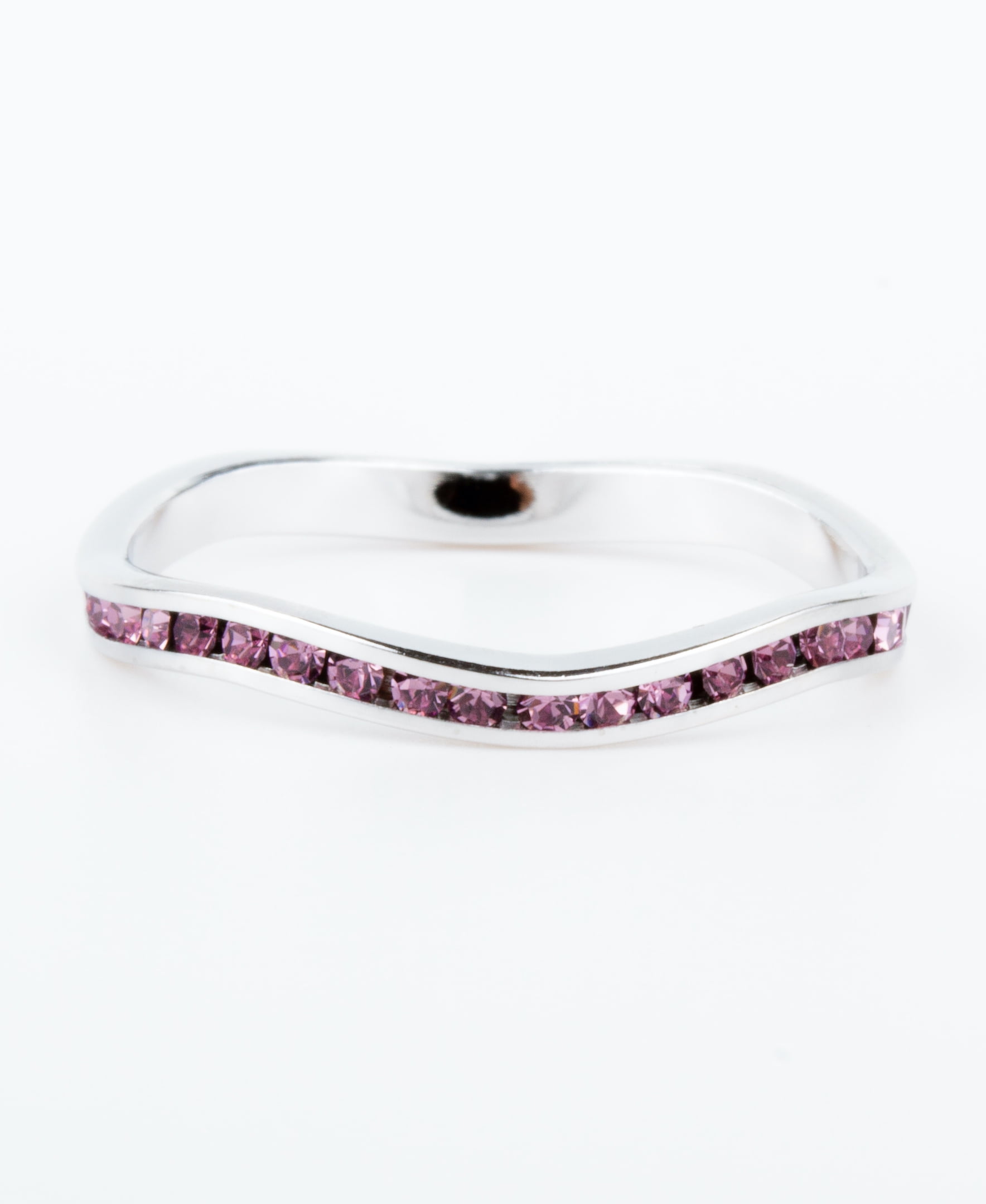 Juned Rind June Swarovski Crystal Birthstone Stackable ring in Sterling Silver ...